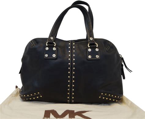 michael kors astor studded handbag|Michael Kors black studded handbag.